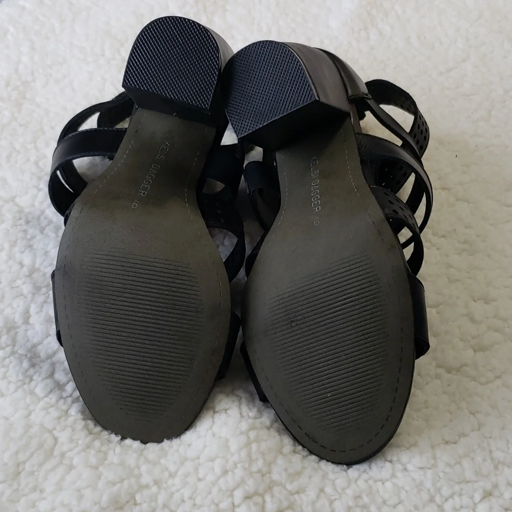 KDB Kelsi Dagger Brooklyn Ballard High Heel Sandal, Color Black, Size 9